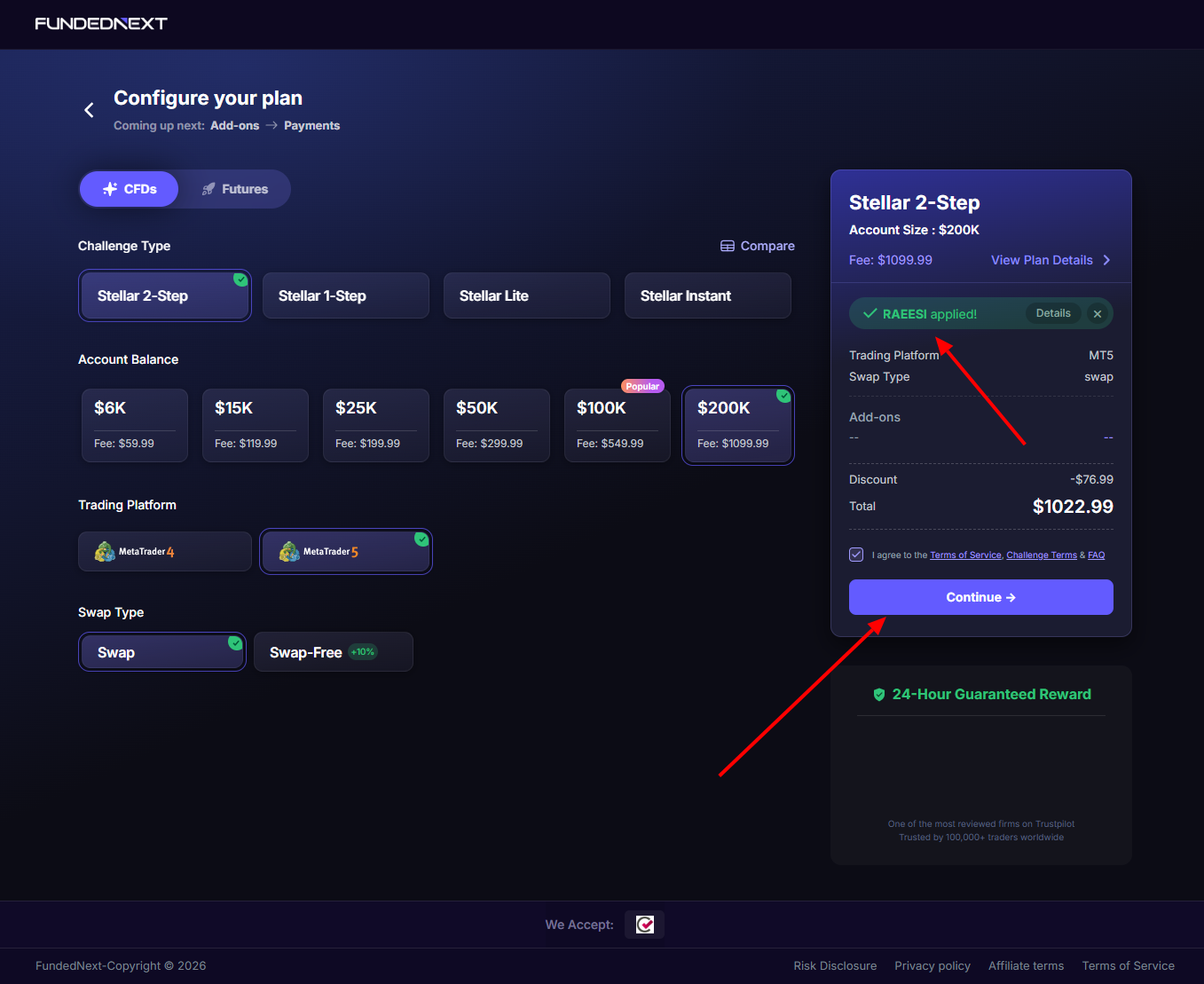 آموزش وارد کردن کد تخفیف فانددنکست