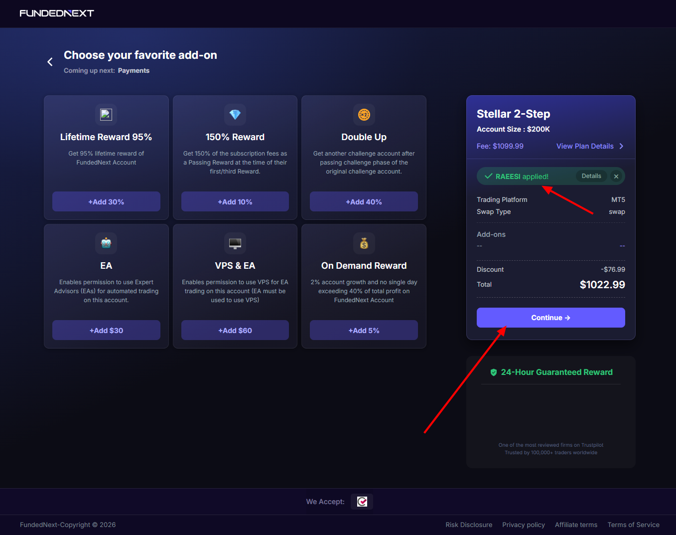 آموزش وارد کردن کد تخفیف فانددنکست