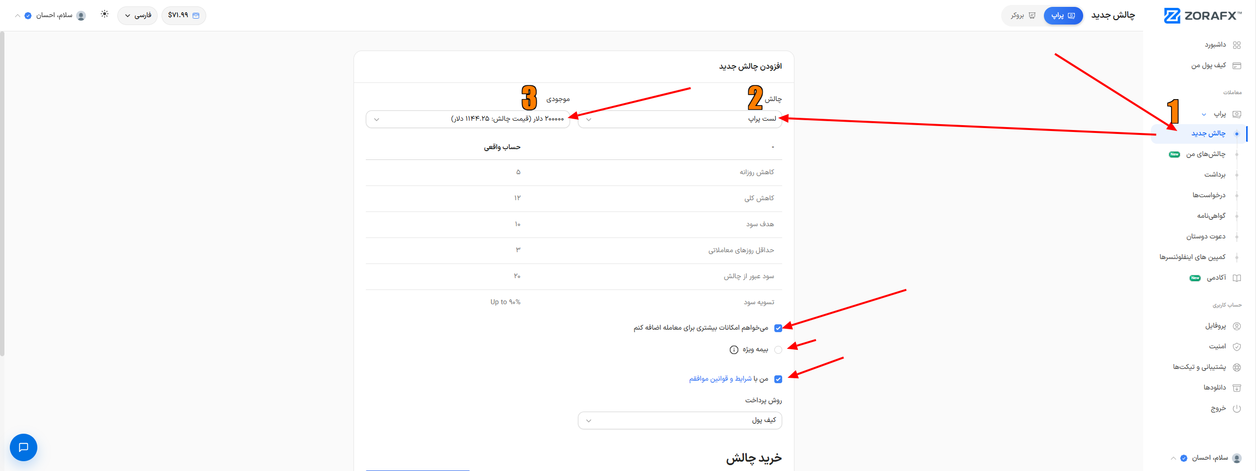قیمت پلن LastProp زورا اف ایکس